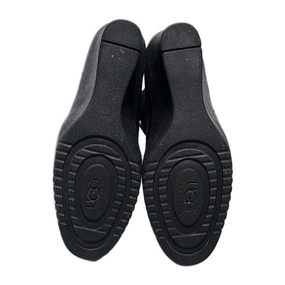 UGG Gissella Womens 10 Black Suede Shearling Lined Wedge Mid Calf Ankle Boots - Picture 9 of 9